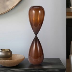 Contemporary Hourglass Sculpture for Home Decor - Stylish Decorative Object for Family Game Night, Desk Decor, and Living Room Decoration - 1 of 4