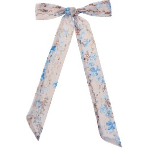 Elerevyo Women's Floral Chiffon Lightweight Skinny Neck Scarf Neckerchief - 1 of 4