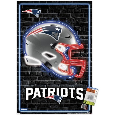 Trends International NFL New England Patriots - Drip Helmet 20 Framed Wall Poster Prints White Framed Version 22.375 x 34