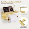 Itopfox 5 Piece Bathroom Hardware Set Brushed Gold Stainless Steel Towel Bar Toilet Paper Holder with Shelf Wall Mounted Accessories Kit for Bathroom - 3 of 4