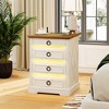 Fredees Farmhouse Nightstand with Charging Station, LED End Table with Human Sensor Light, Smart Bedside Table for Bedroom - 3 of 4