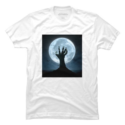 Men's Design By Humans Halloween! Zombie Hand Reaching from Grave T-Shirt By EBCD T-Shirt