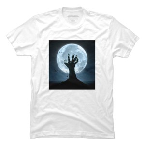 Men's Design By Humans Halloween! Zombie Hand Reaching from Grave T-Shirt By EBCD T-Shirt - 1 of 4