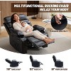 PU Leather Extra Wide Manual Recliner with Massage and Heat, Large Lazy Single Sofa with 1.5X Sponge Comfort Arm & Back for Living Room, Bedroom - 4 of 4