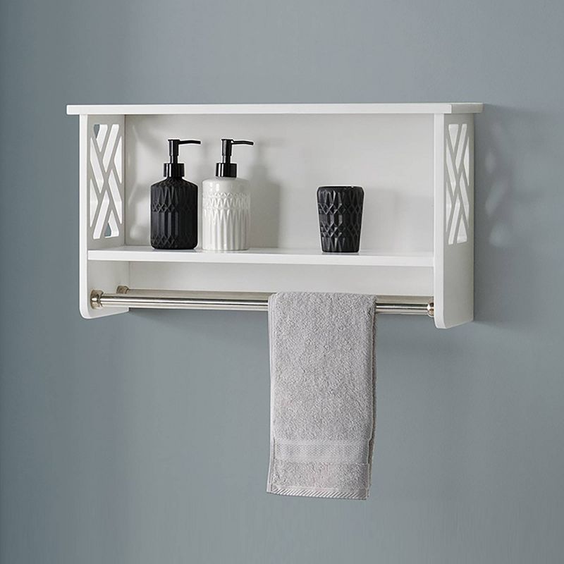 Coventry Bath Shelf with Two Towel Rods White - Alaterre Furniture, 3 of 8