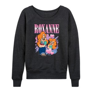 Women's - A Goofy Movie -  Lightweight French Terry Wide Neck Long Sleeve Shirt - 1 of 4