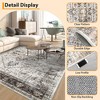 Washable Area Rug Vintage Distressed Rug,Thin Floor Carpet, Foldable Stain Resistant Rug, Faux Wool Rug for Kitchen, Bedroom, Living Room - 2 of 4