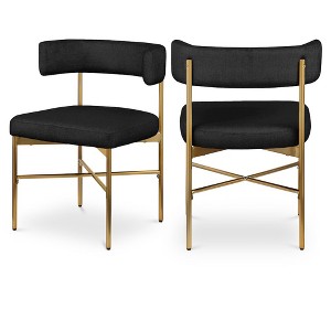 Meridian Furniture,Rivage Durable Linen Textured Fabric Dining Chair, Set of 2 - 1 of 4