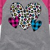 Girls' - Instant Message - Patterned Hearts Shirt Tail Raglan Graphic T-shirt - 2 of 4