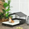 SKYONE Rattan Dog House with Extendable Design, Waterproof Canopy & Soft Cushion for Small/Medium - 2 of 4