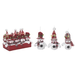 Transpac Polyester 6 in. Multicolor Christmas Stubby Snowman Ornaments in Crate Set of 12 - 1 of 2