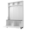 4-in-1 Entryway Bench with Coat Rack, Cushion and 4 Sturdy Hooks, 47.2'' Wide Hall Tree with Storage Bench - 4 of 4
