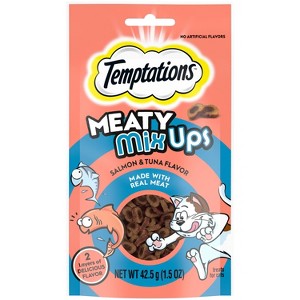 Temptations Meaty Mixups Seafood, Salmon and Tuna Flavor Adult Cat Treats - 1.5oz - 1 of 4