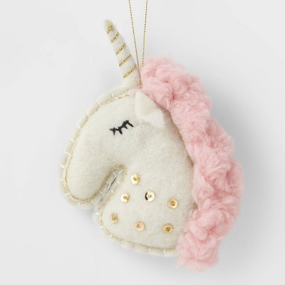 Felt Unicorn Christmas Tree Ornament White - Wondershop™