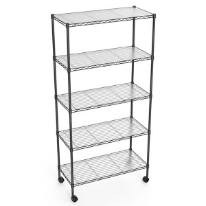 NicBex 60.00" 5-Tier Bookshelf with Wheels & Shelf Liners Bookcases for Living Room Home Office - 1 of 4