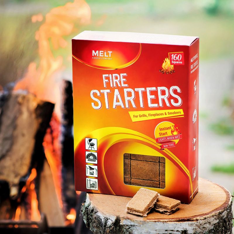 Melt Candle Company Fire Starter Pack for Chimney, Grill Pit, Fireplace, Campfire, BBQ & Smoker, 3 of 7