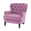 32.5" Upholstered Accent Chair with Solid Wood Legs, Nailhead Trim and Recessed Arms for Living Room - 4 of 4