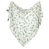 Sweet Jojo Designs Gender Neutral Swaddle Baby Blanket Botanical Leaf Green and White - 2 of 4