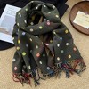 Anna-Kaci Reversible Polka Dot Scarf with Soft Fabric and Fringe Trim 78.5×25.5 Inches - 2 of 3