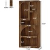 Tribesigns Modern 70.87" Geometric Bookshelf, Arched Bookcase with 5 Storage Shelves, Open Art Decor Display Shelf for Living Room, Bedroom - 3 of 4