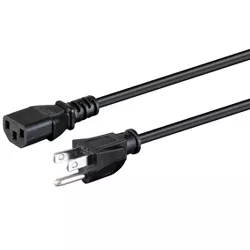Monoprice Power Cord - 8 Feet - Black | NEMA 5-15P to IEC-320-C13, 18AWG, 10A, SVT, 125V