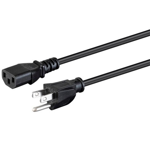 Monoprice Power Cord - 8 Feet - Black | NEMA 5-15P to IEC-320-C13, 18AWG, 10A, SVT, 125V - image 1 of 4