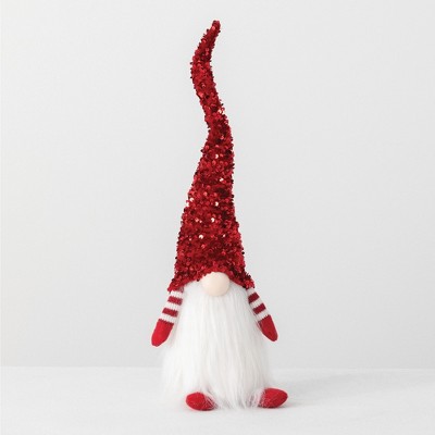 Sullivans Sequin Gnome Figurine 18.5"H Red