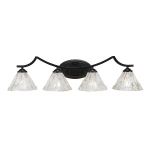 Toltec Lighting Zilo 4 - Light Vanity in  Matte Black with 7" Italian Ice Shade - 1 of 1