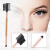 Unique Bargains Double Head Eyebrow Brush Rose Gold Tone Wood Color 1 Pc - 4 of 4