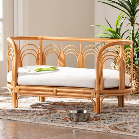 Image showcasing Bali & Pari Nariko Bohemian Light Honey Rattan Pet Bed : Target