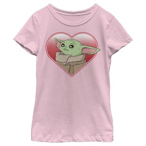 Girl's Star Wars The Mandalorian The Child Heart Look T-Shirt - 1 of 3