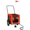 vidaXL Pet Bike Trailer & Carrier with Iron Frame, Oxford Fabric and PVC Cover - Versatile and Durable in Orange and Black - 2 of 4