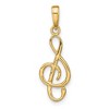 Black Bow Jewelry 14k Yellow Gold 3D Polished Clef Note Pendant - 3 of 4