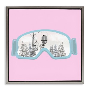 Stupell Industries Winter Slopes Goggles Floating Frame Canvas Art - 1 of 4