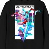 Ultraman Rising Neon Glitch Art Crew Neck Long Sleeve Black Adult Sweatshirt - image 2 of 3