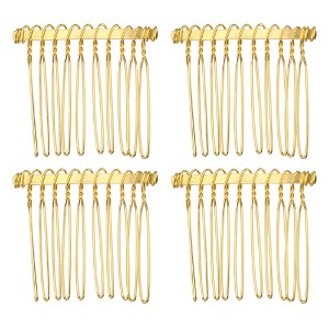 Unique Bargains No Slip Hair Side Combs Accessories Metal For All Hair Types 4 Pcs - 1 of 4