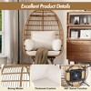 Extra Large 360° Rotating Egg Chair - Patio Rotating Rattan Egg Basket Lounge Chair with Steel Frame and 4 Cushions for Patio, Living Room and More - 2 of 4