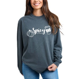 Simply Sage Market S.W.Smiley Spicy Pumpkin Spice Garment Dyed Long Sleeve - 1 of 4