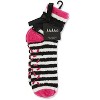 Memoi Colorblock Fuzzy Non-Skid Socks with Aloe Fuchsia One Size - 4 of 4