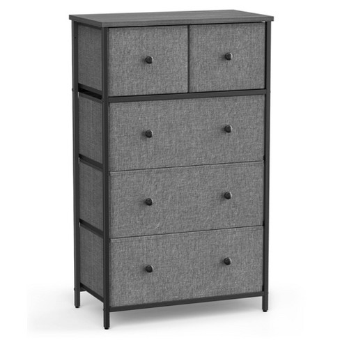 5 Fabric Drawers Dresser Gray Songmics Space saving Storage Bedroom Organizer Metal Frame Target