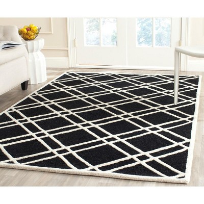 Cambridge Black and Ivory Hand-Tufted Wool Area Rug