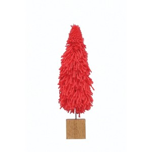 Storied Home Fabric Yarn Tree with Wood Block Base, Hot Pink - 1 of 3