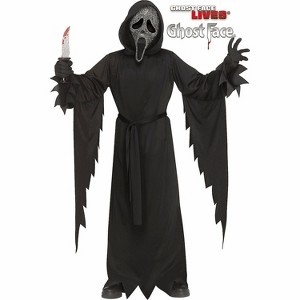 Fun World Boys' Ghostface Lives! Gun Powder Gray Mask with Robe Costume - 1 of 2