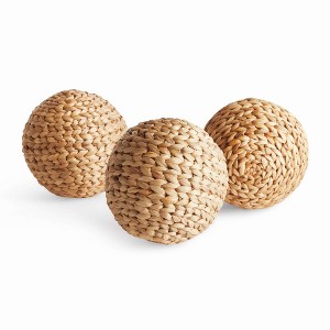 Plum & Post Jace Water Hyacinth Orbs, Natural Decorative Accents, 3pc - 1 of 4