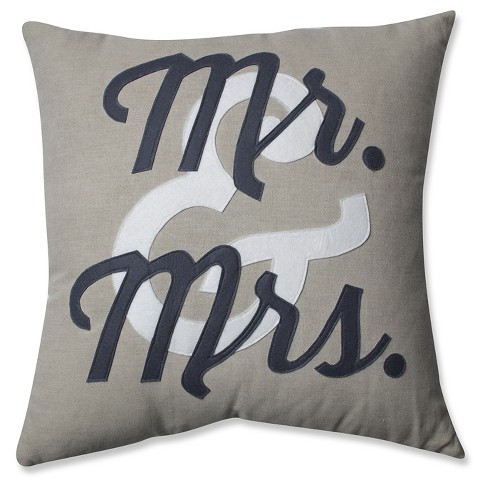 Pillow Perfect Mr Mrs Throw Pillow 18 X18 Black Target