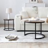 ALEXOUN Nesting Coffee Table Set of 2 - Easy to Use Round End Tables with Sturdy Metal Frame for Living Room, Bedroom & Apartment - 2 of 4