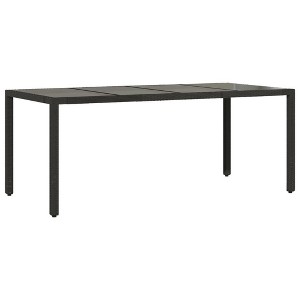 vidaXL Garden Table Black PE Rattan 35.4 x 35.4 in Sturdy Garden Table - 1 of 4