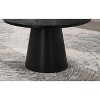 Modern Contemporary Style Round Coffee Table Cone Shape Base Pedestal Rubberwood Structure Black Finish - 4 of 4