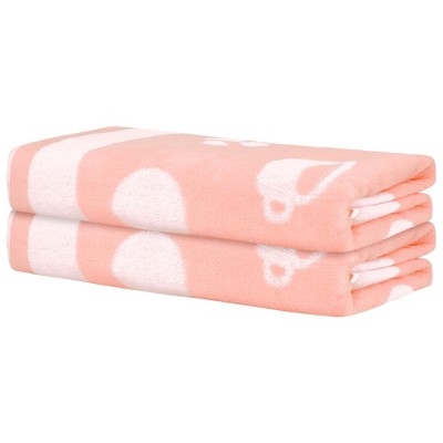 Unique Bargains 100% Cotton Cartoon Pattern Highly Absorbent Quick Dry Bath Towel 2 Pcs