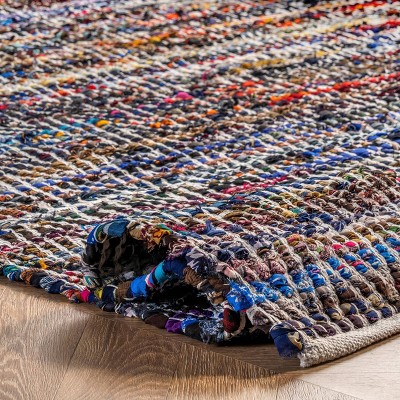 Indigo Hand Woven Cotton Blend 3' x 5' Area Rug